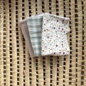 Pack Protector Babitas Nature, Muselina Vichy Mint y Muselina Sand