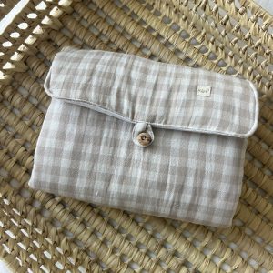 Cambiador de paseo Muselina Vichy Sand