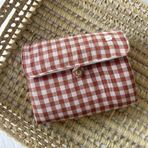 Cambiador de paseo Muselina Vichy Terracotta