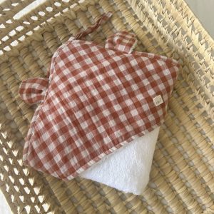 Capa de baño bebé Muselina Vichy Terracotta