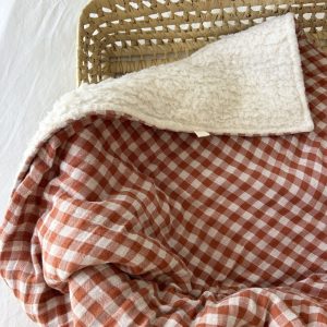 Manta Muselina Vichy Terracotta