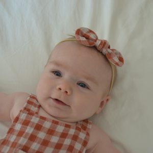 Diadema Elástica Vichy Terracotta